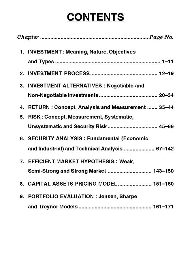 Investment Management For B.B.A. & M.B.A.