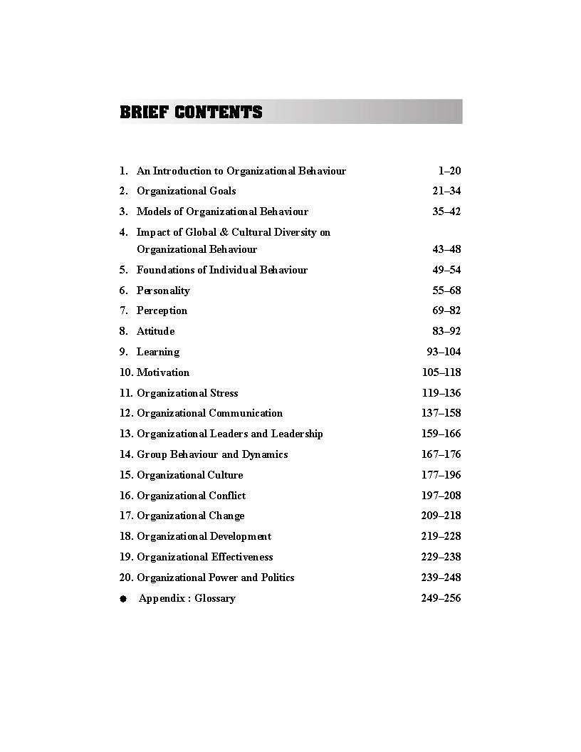 Organisational Behaviour For B.Com, B.B.A., M.Com & M.B.A.